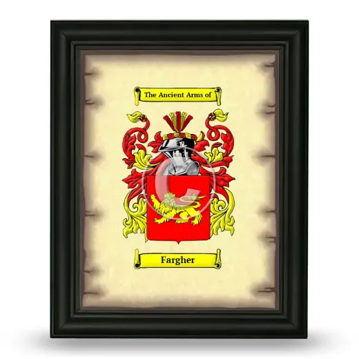 Fargher Coat of Arms Framed - Black