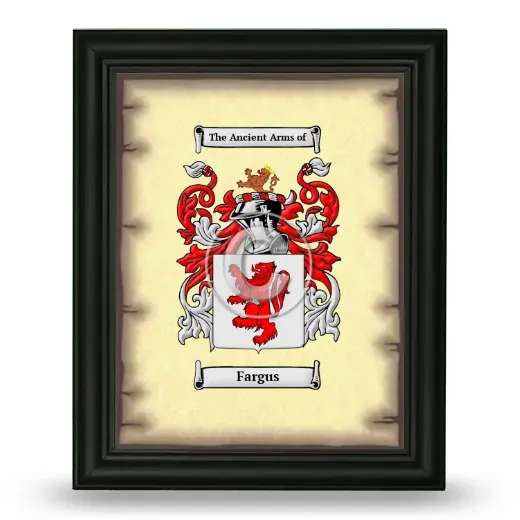 Fargus Coat of Arms Framed - Black