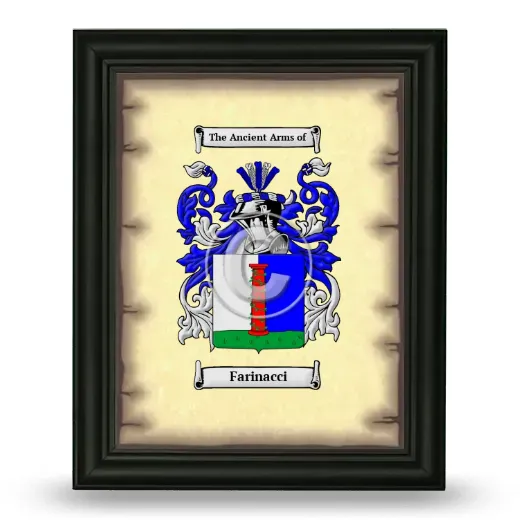 Farinacci Coat of Arms Framed - Black