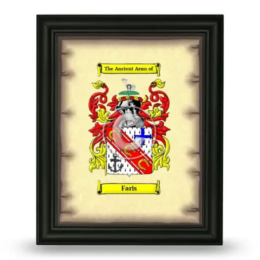 Faris Coat of Arms Framed - Black