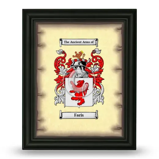 Faris Coat of Arms Framed - Black