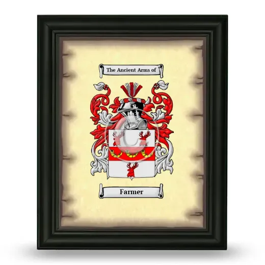 Farmer Coat of Arms Framed - Black