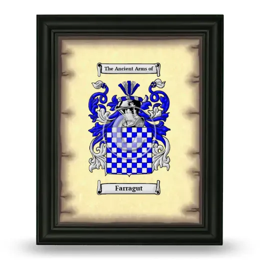 Farragut Coat of Arms Framed - Black