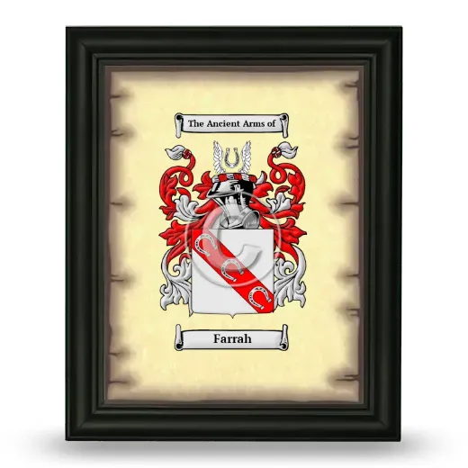 Farrah Coat of Arms Framed - Black