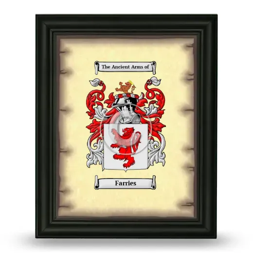 Farries Coat of Arms Framed - Black