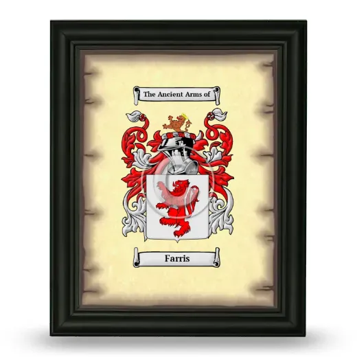 Farris Coat of Arms Framed - Black