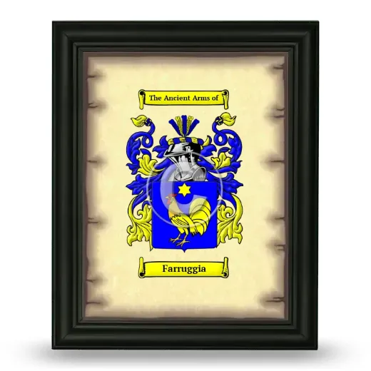 Farruggia Coat of Arms Framed - Black