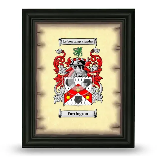 Fartington Coat of Arms Framed - Black