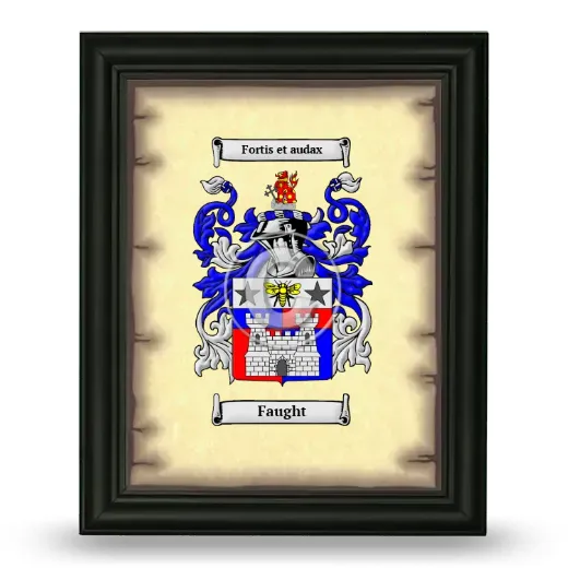 Faught Coat of Arms Framed - Black