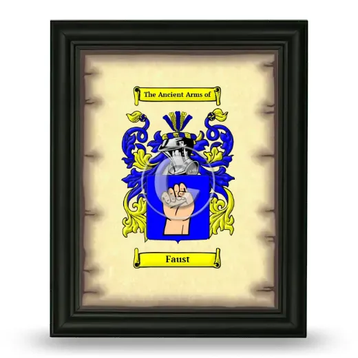 Faust Coat of Arms Framed - Black