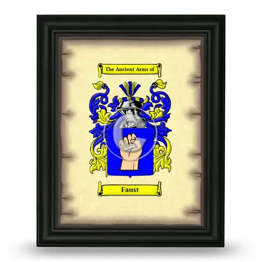 Faust Coat of Arms Framed - Black