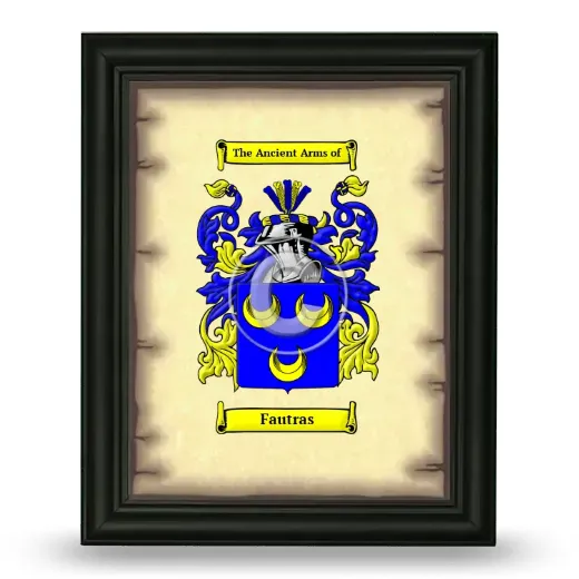 Fautras Coat of Arms Framed - Black