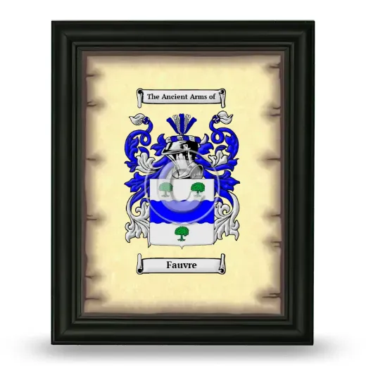 Fauvre Coat of Arms Framed - Black