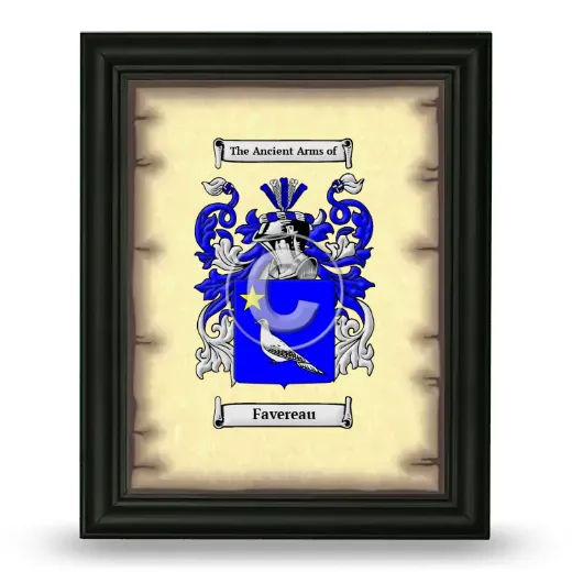 Favereau Coat of Arms Framed - Black