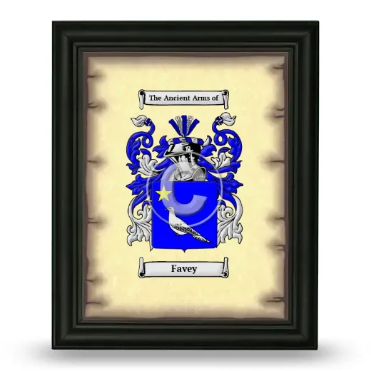 Favey Coat of Arms Framed - Black