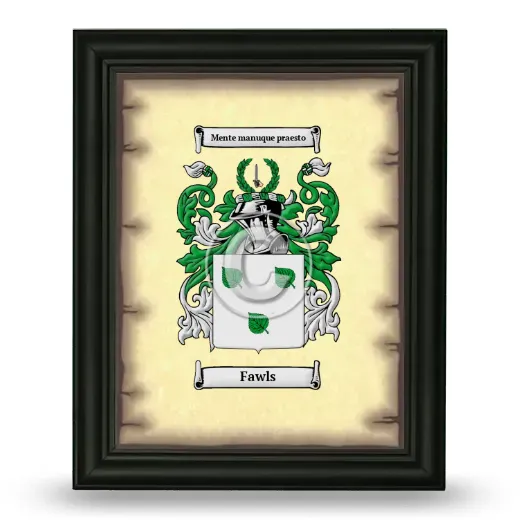 Fawls Coat of Arms Framed - Black