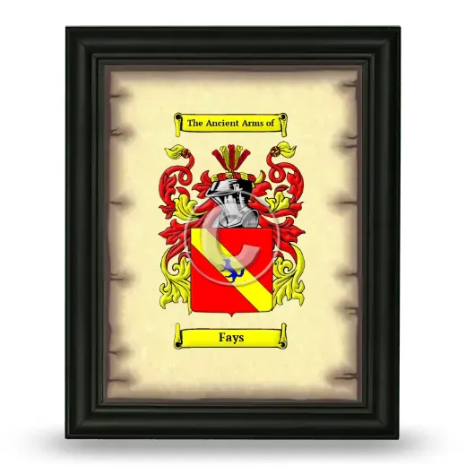 Fays Coat of Arms Framed - Black