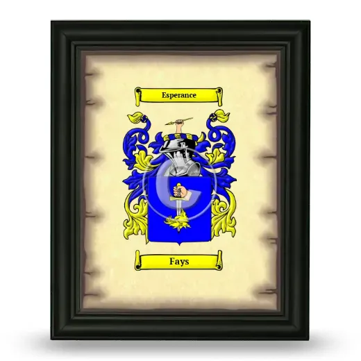 Fays Coat of Arms Framed - Black