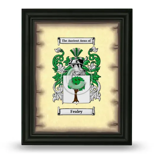 Fealey Coat of Arms Framed - Black