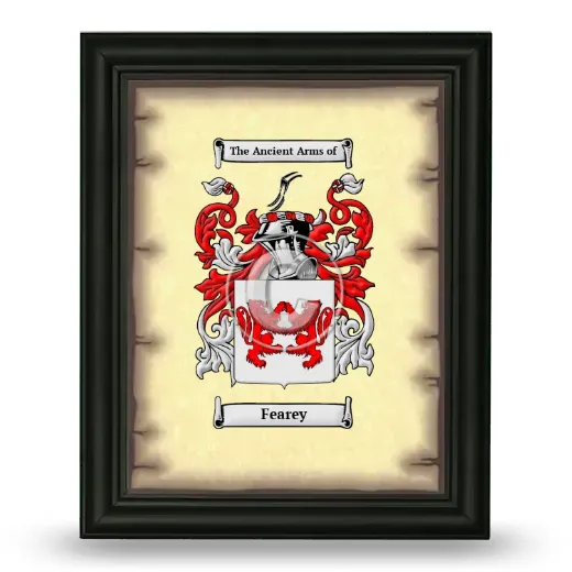 Fearey Coat of Arms Framed - Black