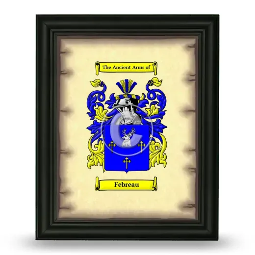Febreau Coat of Arms Framed - Black