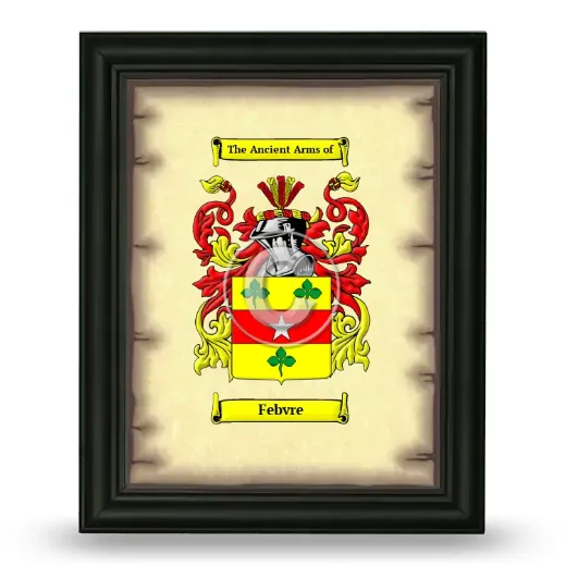 Febvre Coat of Arms Framed - Black