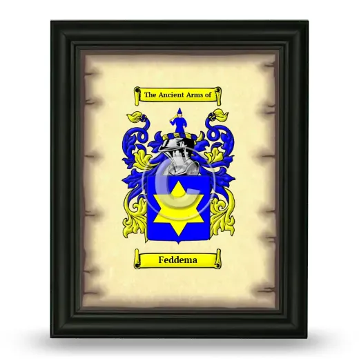 Feddema Coat of Arms Framed - Black