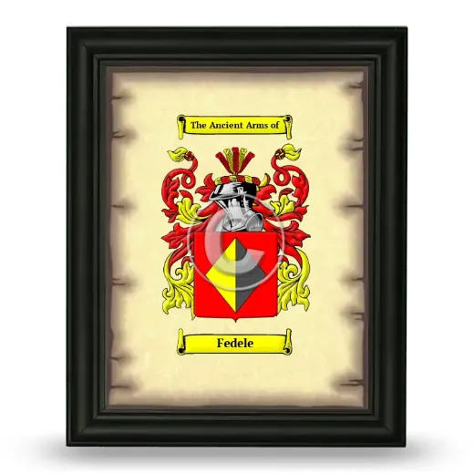 Fedele Coat of Arms Framed - Black