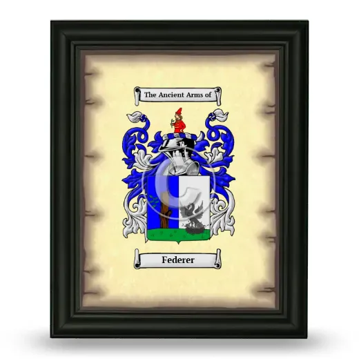 Federer Coat of Arms Framed - Black