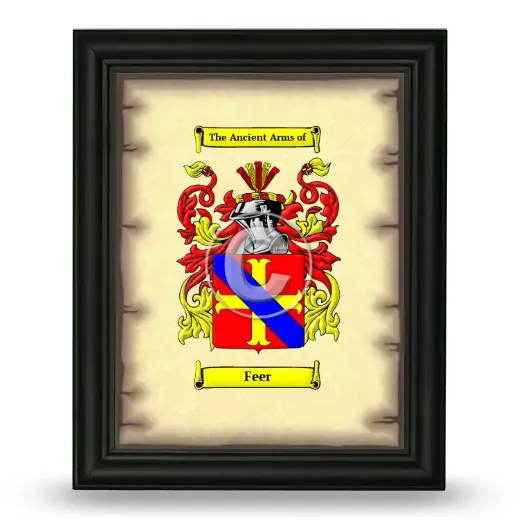 Feer Coat of Arms Framed - Black