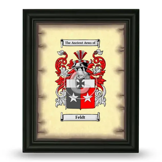 Feldt Coat of Arms Framed - Black