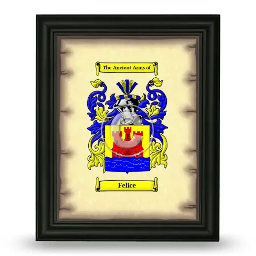 Felice Coat of Arms Framed - Black