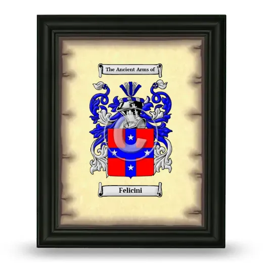 Felicini Coat of Arms Framed - Black