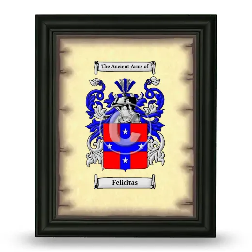 Felicitas Coat of Arms Framed - Black