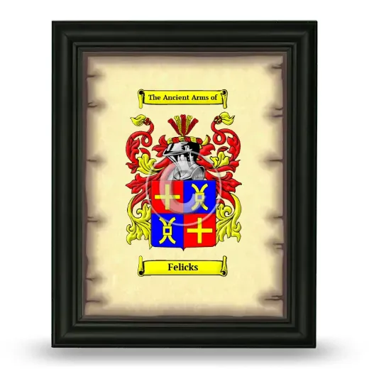 Felicks Coat of Arms Framed - Black