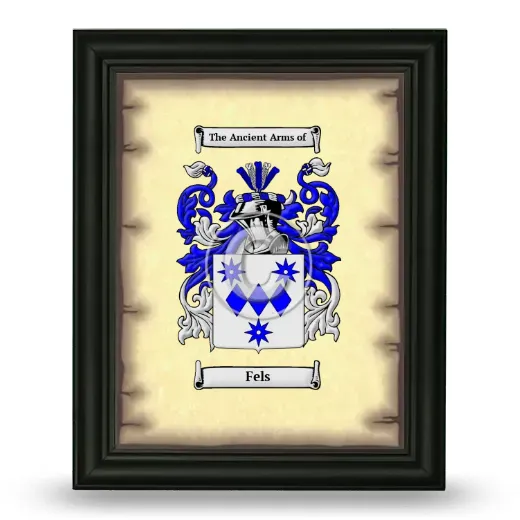 Fels Coat of Arms Framed - Black