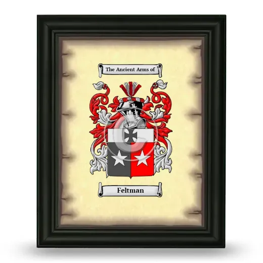 Feltman Coat of Arms Framed - Black