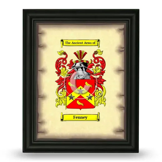 Fenney Coat of Arms Framed - Black
