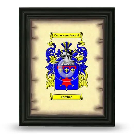 Ferdico Coat of Arms Framed - Black