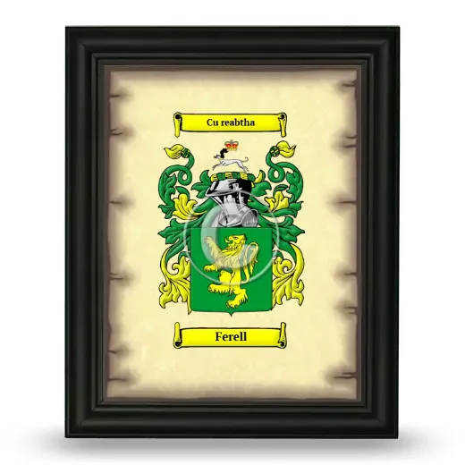 Ferell Coat of Arms Framed - Black