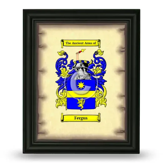 Fergus Coat of Arms Framed - Black