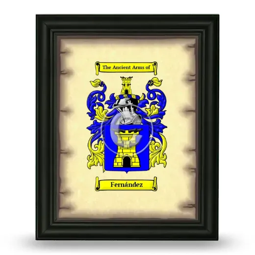 Fernández Coat of Arms Framed - Black