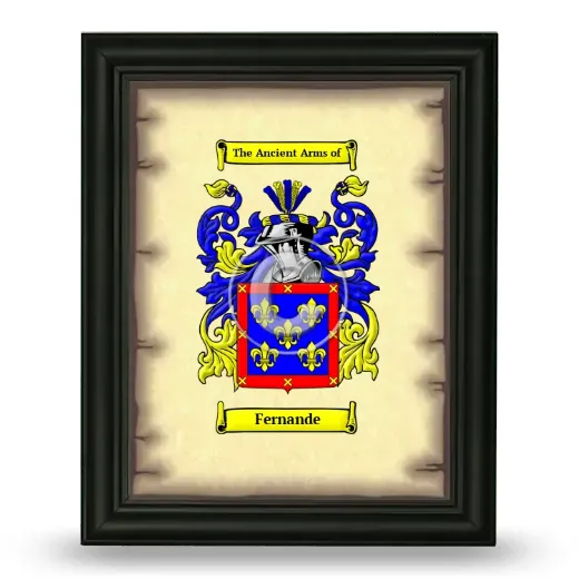 Fernande Coat of Arms Framed - Black