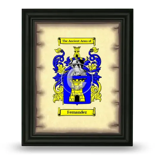Fernandez Coat of Arms Framed - Black