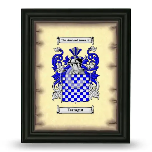 Ferragut Coat of Arms Framed - Black