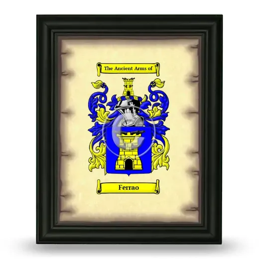 Ferrao Coat of Arms Framed - Black