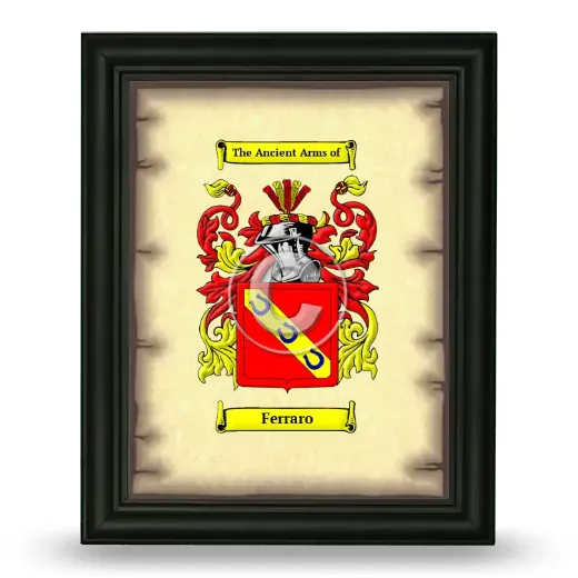 Ferraro Coat of Arms Framed - Black