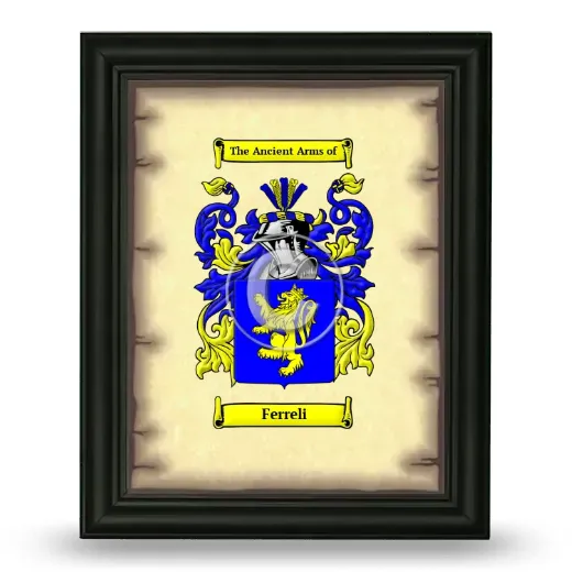 Ferreli Coat of Arms Framed - Black