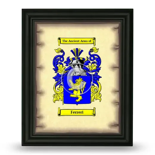 Ferreri Coat of Arms Framed - Black