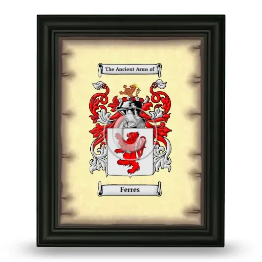 Ferres Coat of Arms Framed - Black